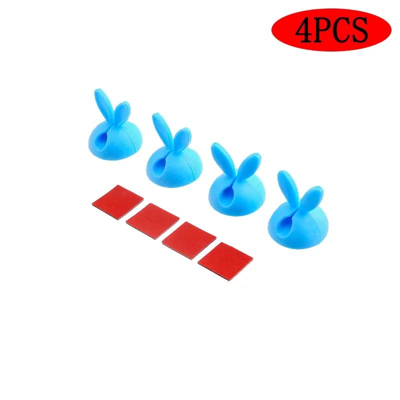 4Pcs  Mini Cable Winder Organizer USB Charging Cable Clips Desk Tidy Organiser Wire Cord Holder Protectors In Home Office Car