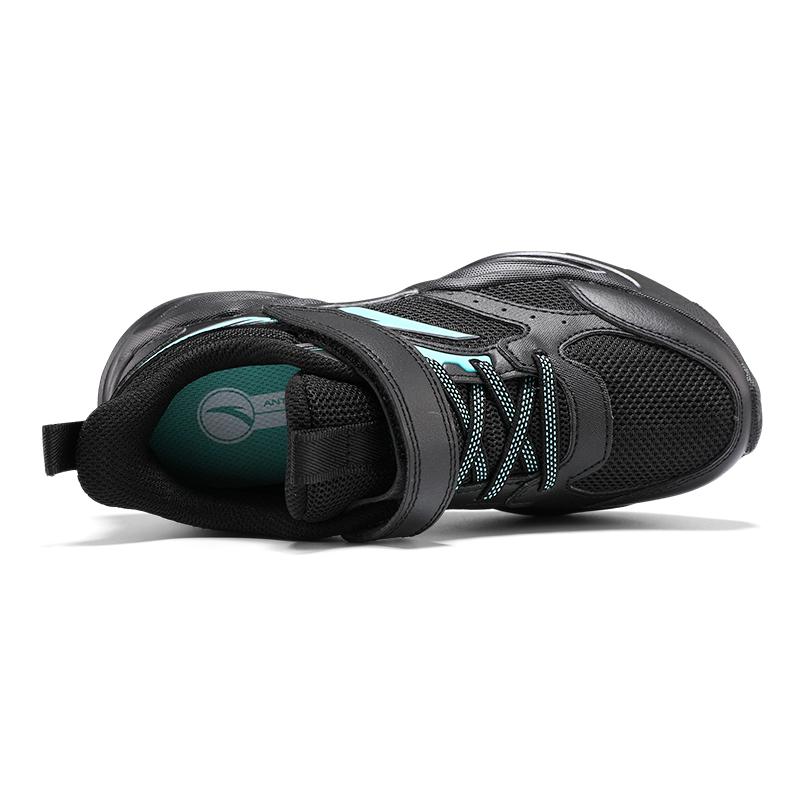 Anta Comfortable Versatile Non-Slip Shock Absorbing Wear-Resistant Breathable Low-Top Kids Running Shoes Kids sneaker Black Green A12435517-2