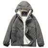 Men's Lamb Wool Retro Workwear Hooded Fleece-lined and Thickened Cotton-padded Jacket Coat in Autumn and Winter 2025.