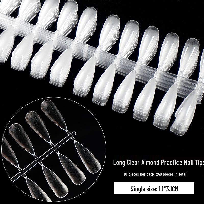 

Набор из 240 штук длинных трапециевидных тренировочных типсов для ногтей - Европейский и американский стиль для демонстрации и практики