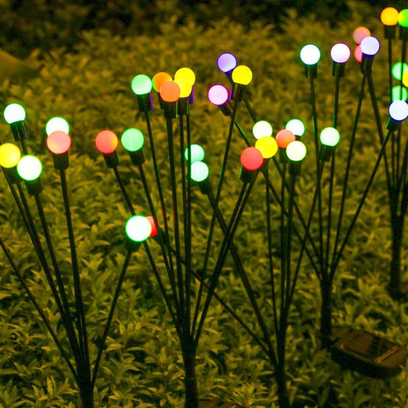 6LED/8LED/10LED Solar Firefly Lights Starlight Swaying Garden Lights Landscape Decoration Ambiance Lights For Garden Patio Trail
