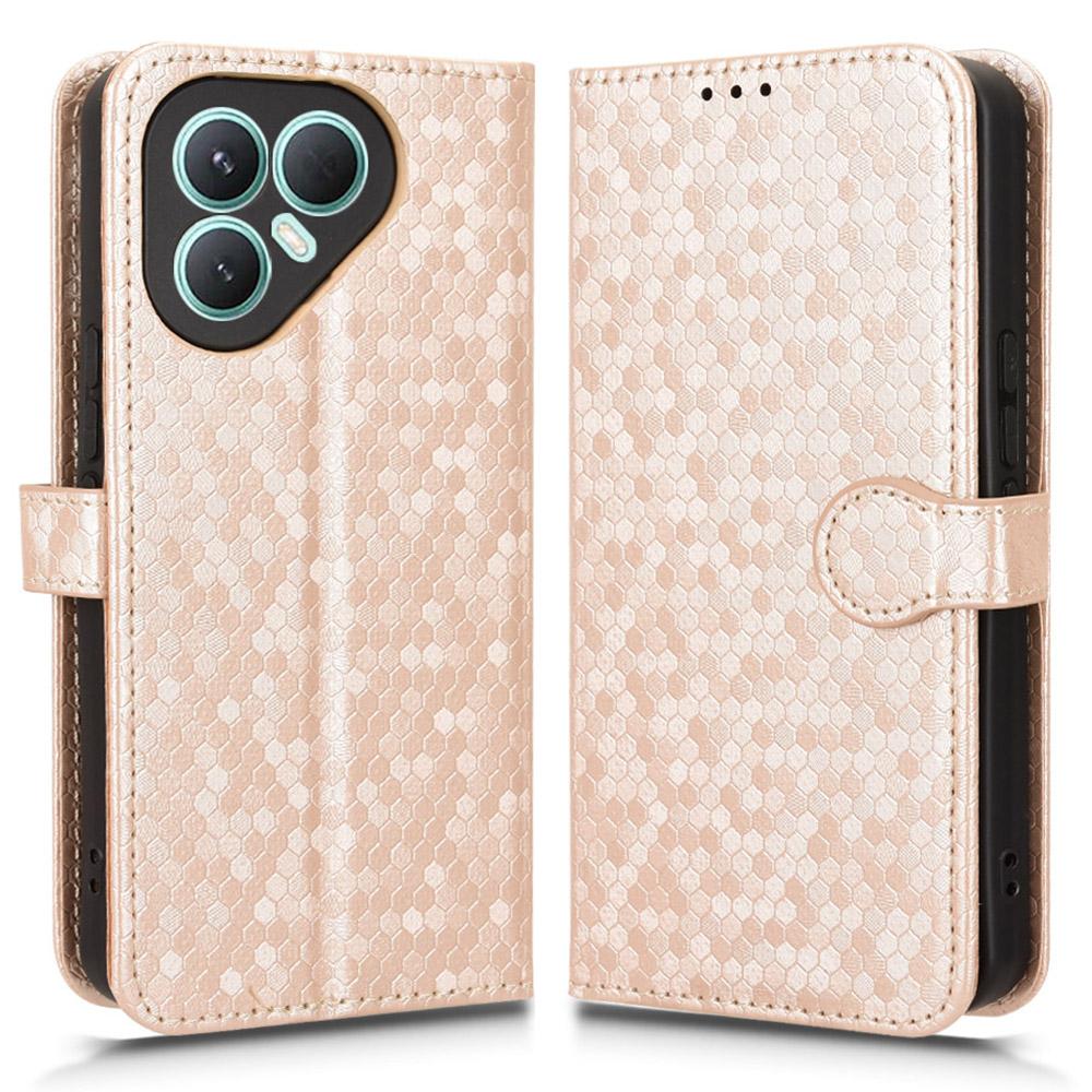 For TECNO Pova 7 Pro 5G Wallet Case Dot Pattern Imprint PU Leather Phone Cover with Wrist Strap