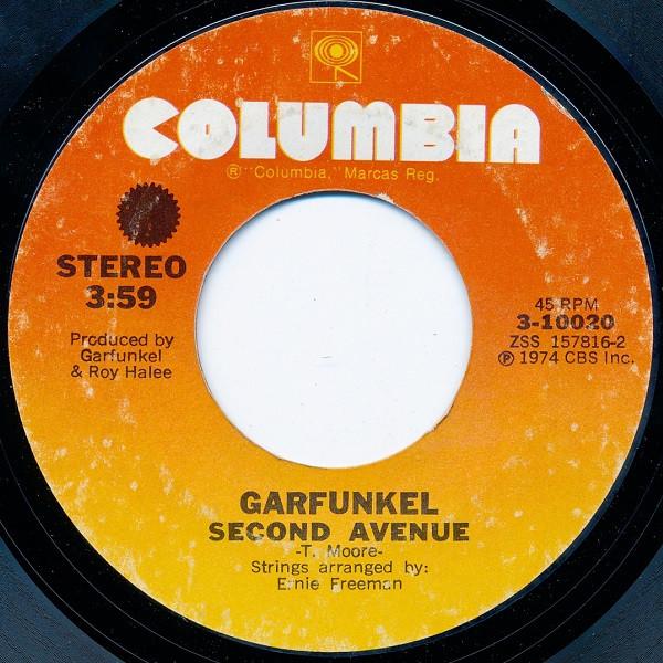 

7inch Record ART GARFUNKEL Second Avenue 310020 Columbia 1974 US Rock Used
