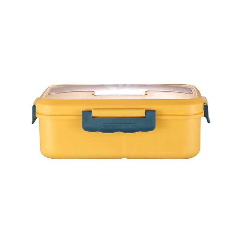 Wheat Straw Insulated Bento Lunch Box with Lid, Microwave-Safe, Fresh-Keeping Compartments