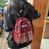 Woolen Plaid Drawstring Shoulder Bag Trendy Student Schoolbag Simple Personalized Backpack