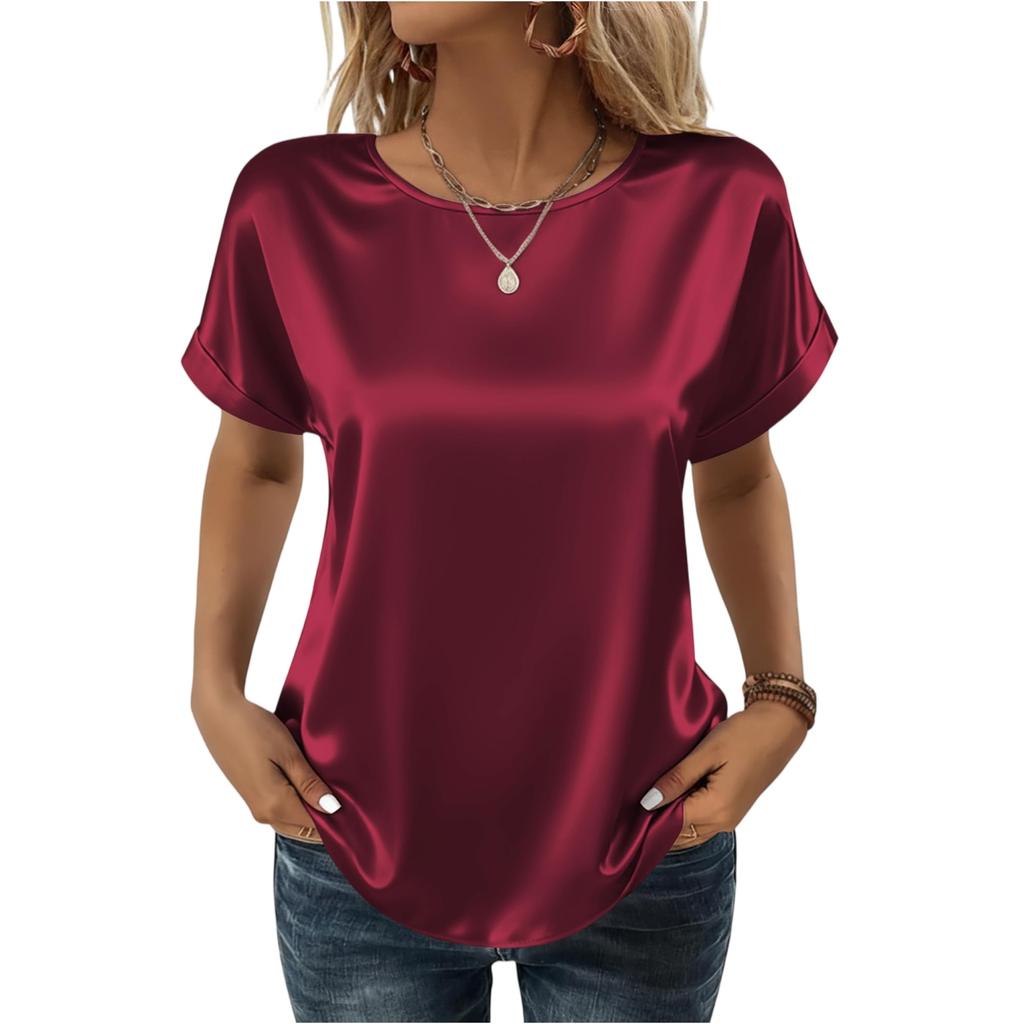 Women's Fashion Casual Round Neck Short Sleeve Shirt