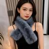 Plush Cross Scarf Thickened Neck Collar Elegant Imitation Fox Fur Scarf  for Women Girls