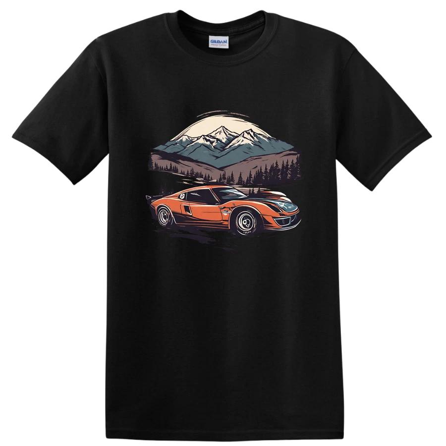 Vintage Car Mountain Landscape T Shirt Retro Auto Graphic Tee Adventure XS