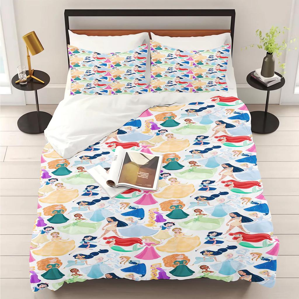 Princess Series 100% Polyester Duvet Cover Set Home Decor Bedding Comforter Sets 3D Children'S Bedding Set 3-Piece