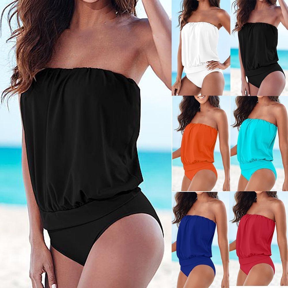 Beachwear Strapless Women Bandage Bodysuit Onepiece  Swimsuit Swimwear Dress