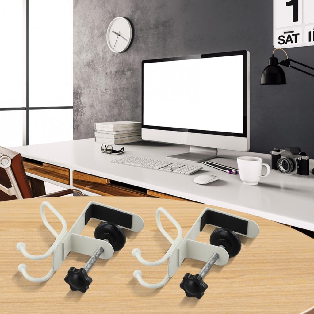 Desk Mount Hook Adjustable for Headphones Bags with Portable Jig Style Design