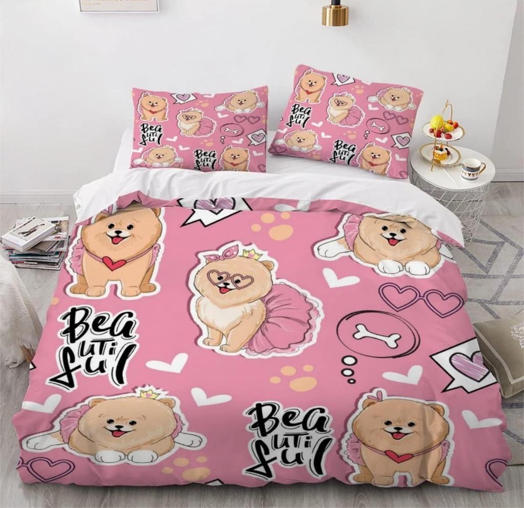 French Bulldog Duvet Cover Set Cute Animal Pattern Bed Set 3D Print Pet Dog Bedding Set for Children Boys Girls Adults 3-Piece