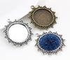 New Fashion 5pcs 25mm Inner Size Antique Bronze and Antique Silver Plated Pattern Cameo Cabochon Base Setting Charms  Pendant