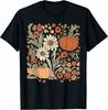 Boho Fall Floral Autumn Pumpkins Thanksgiving T-Shirt