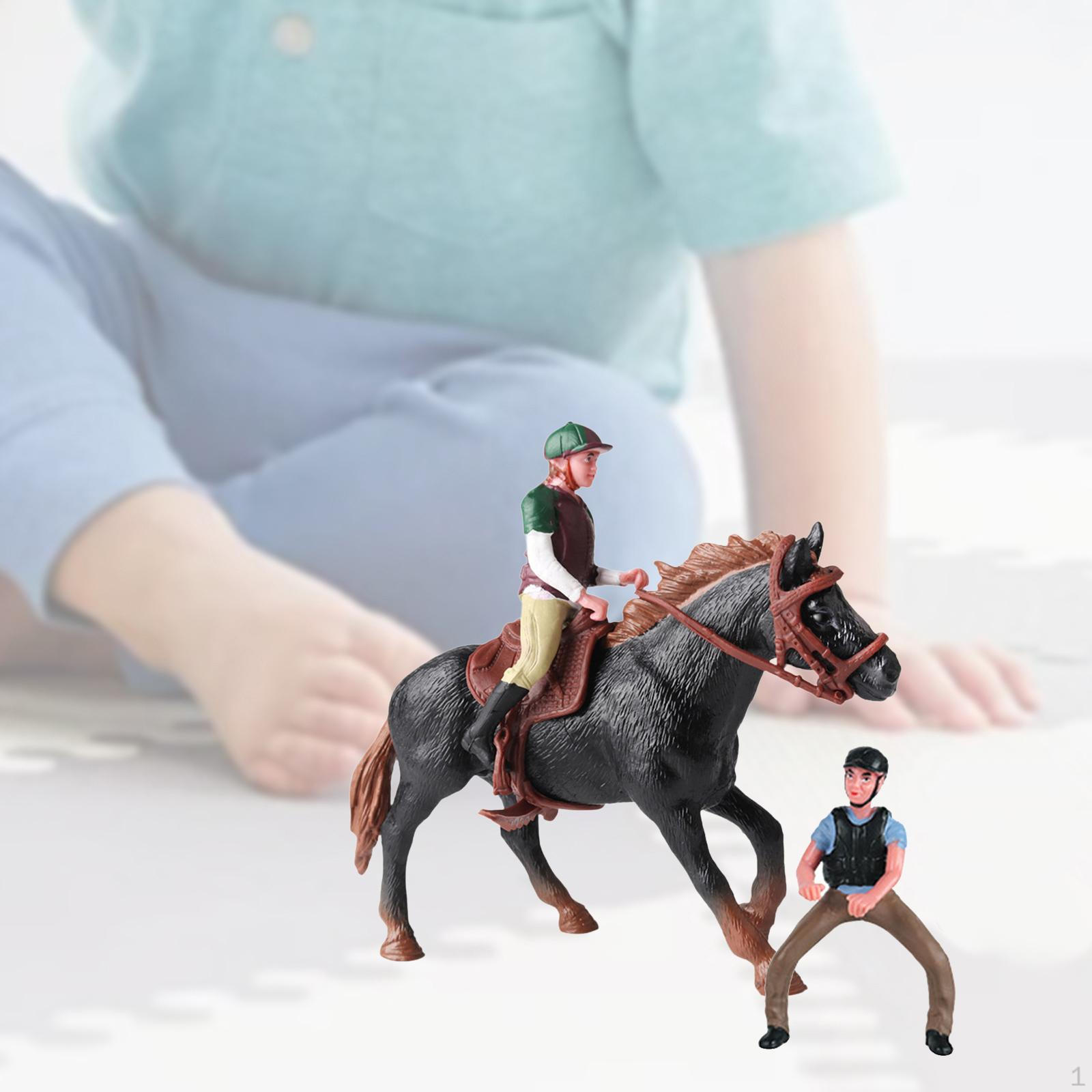 

Фигурка лошади, модель животного с коллекцией, настольный декор, имитация развивающей игрушки на века Black Brown