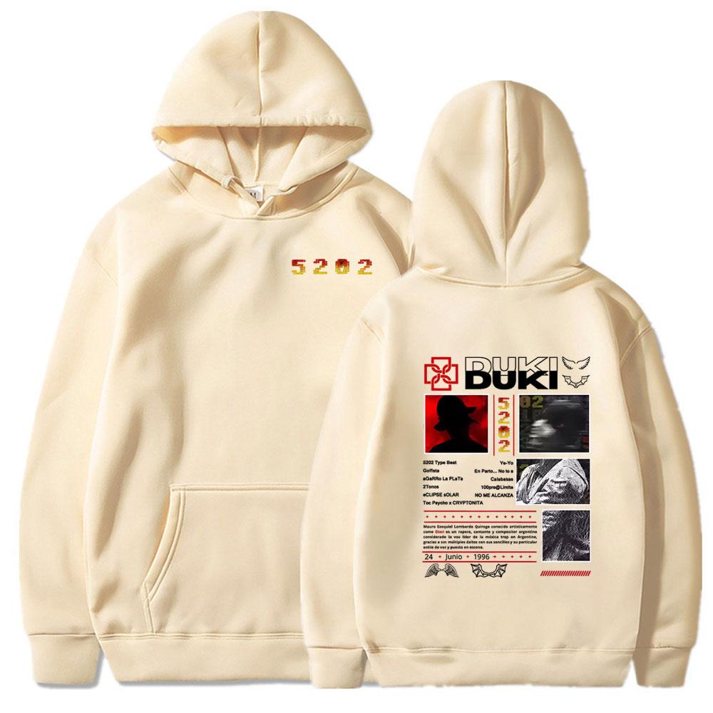 Rapper Duki 5202 MIXTAPE Album Hoodies Men's Women Clothing Fashion Hip Hop Hooded Sweatshirt Casual Clothes Keep Warm Pullovers
