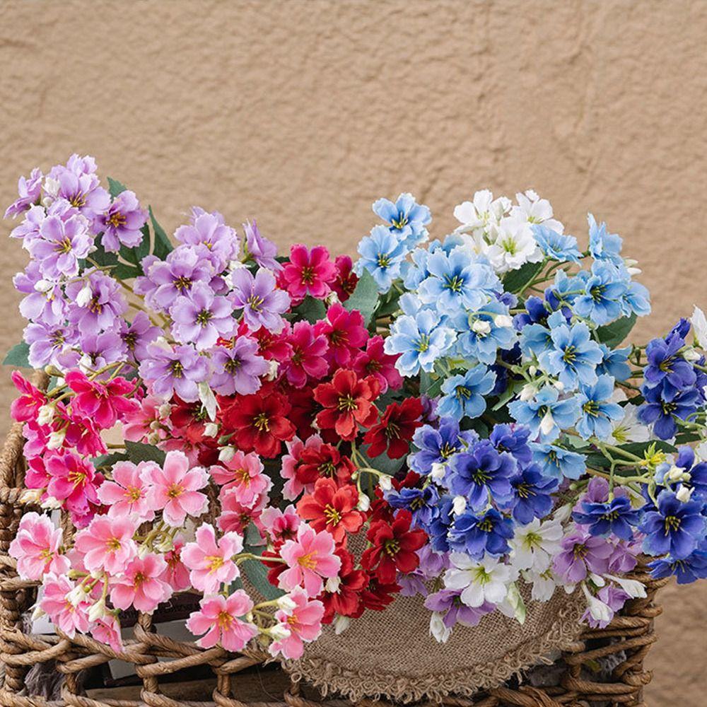 Luxury Artificial Ceratostigma Branch 86cm Fake Flower Silk Flower Branch  Wedding Decor