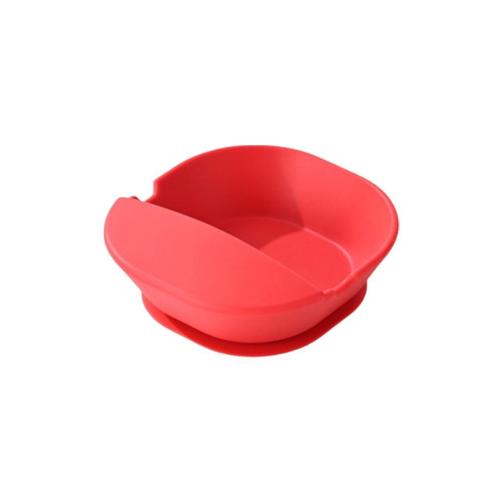 Spill-proof Silicone Soup Spoon Rack Suction Cup Base Chopstick Rest Snack Bowl Dishwasher-safe красный