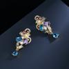 Fashion Kaleidoscope zircon Earrings  Silver Temperament Street Trend Kaleidoscope Earrings party birthday jewelry gift