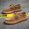Retro Casual Men Shoes Luxury Suede Leather Loafers Men Sneakers Comfor Soft Sole Driving Shoes Men Walking Shoes
