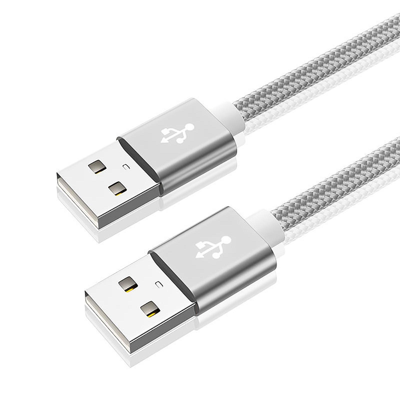 

Кабель для быстрой зарядки USB 2.0, скорость передачи 480 Мбит/с, USB 2.0 папа-папа для USB H-ридера, жесткого диска, ноутбуков 25 серебряный