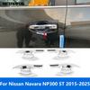 Car Accessories For Nissan Navara NP300 ST 2015- 2024 2025 Chrome Exterior Side Door Handle Bowl Cover Trim Protection Cap