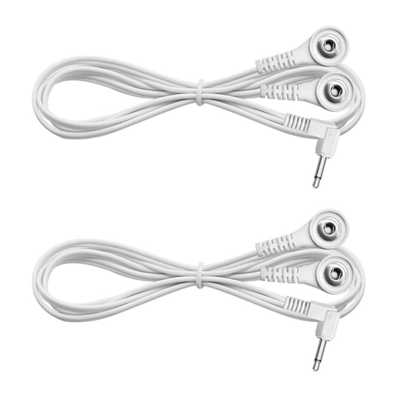 

2Pcs Heavy Duty Electrode Wire 2.5mm 3.5mm Angled Plugs To Double 3.5mm Connectors For TENS Units And Therapies Devices
