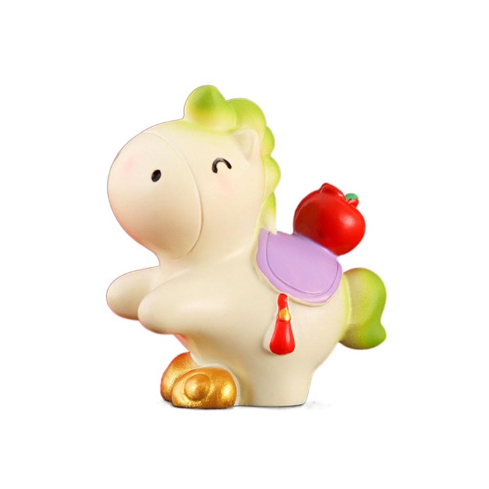 Desktop Ornament Horse Figurine Resin Zodiac Ornaments New Year Mascot Miniature Car Decoration