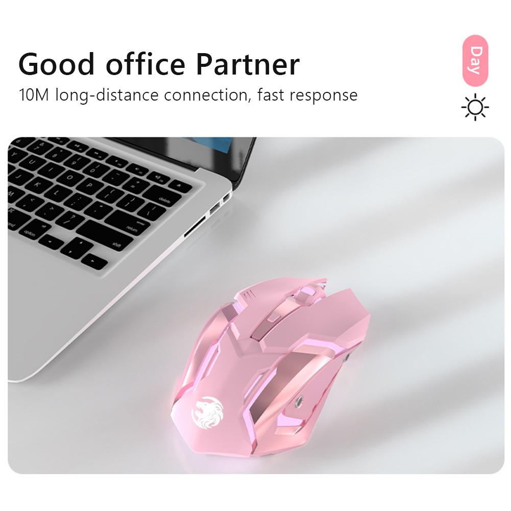 Gaming Mouse Rechargeable 2.4GWireless 600mah Bluetooth Mouse Mute Ergonomic Mouse for Computer Laptop LED Backlit Mice