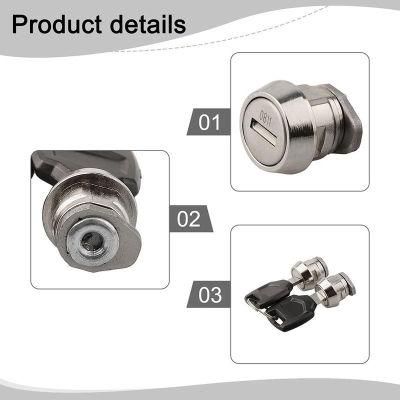 2Pcs Motorcycle Trunk Storage Box Accessories Swivel Latch Rear Trunk Upper And Lower Lock Core
