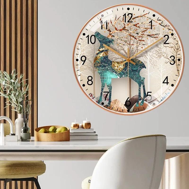 8 Inch Silent Wall Clock Living Room Home Punch-free Modern Simple Creative Net Red Clock Silent Bedroom Quartz Clock