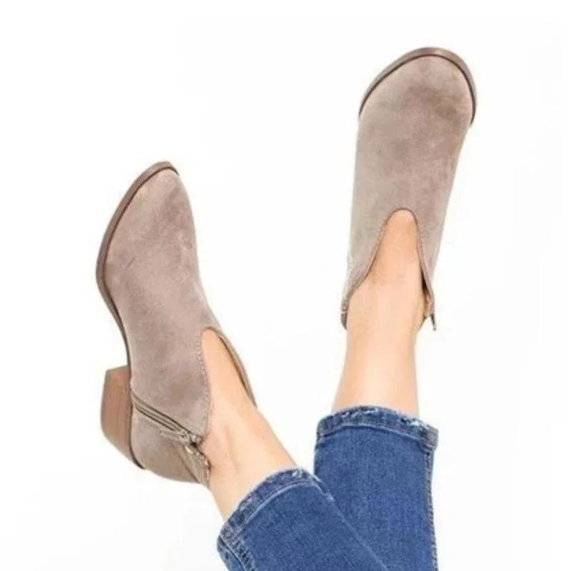 

Мода 2024 года, высококачественная женская обувь, женские сапоги на молнии, модные сапоги с леопардовым принтом, брендовые сапоги большого размера с квадратным каблуком 41 хаки