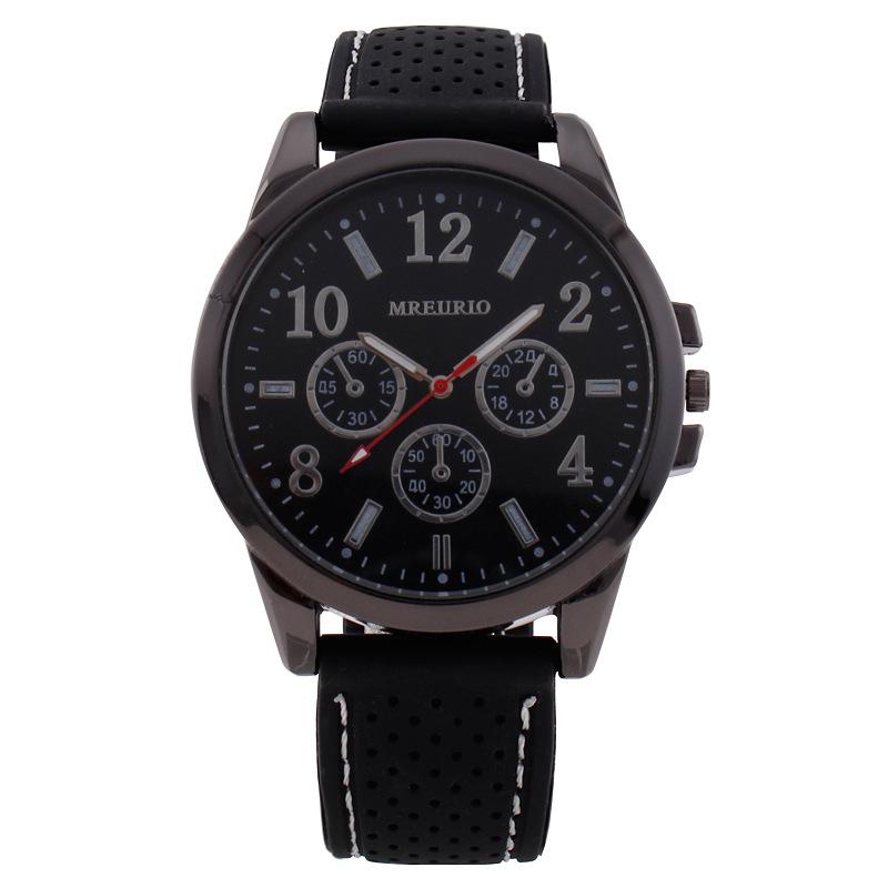 

Великий циферблат, силіконова стрічка з трьома вічками, спортивний чоловічий годинник, налаштування обробки чоловічого кварцового годинника