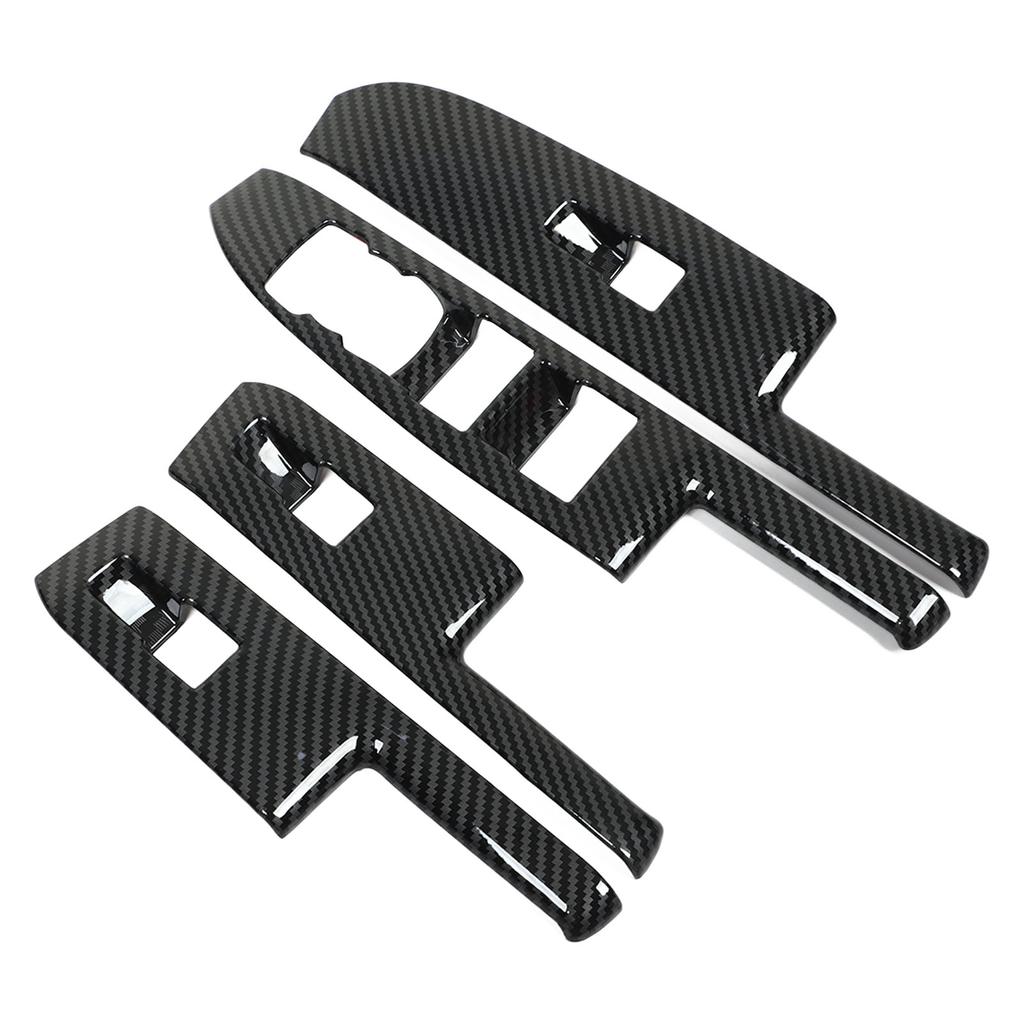 4 buc. Kit de ornament pentru panoul comutator al ferestrei ușii, aspect fibră de carbon, înlocuire pentru Ford Maverick LHD Pickup