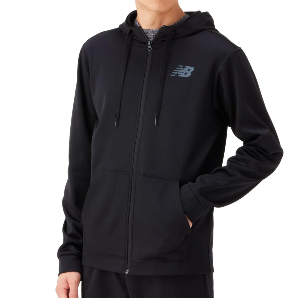 New Balance Tenacity Fleece Hoodie Size XL Full-Zip Jacket, Men's, Black, (MJ23020)
