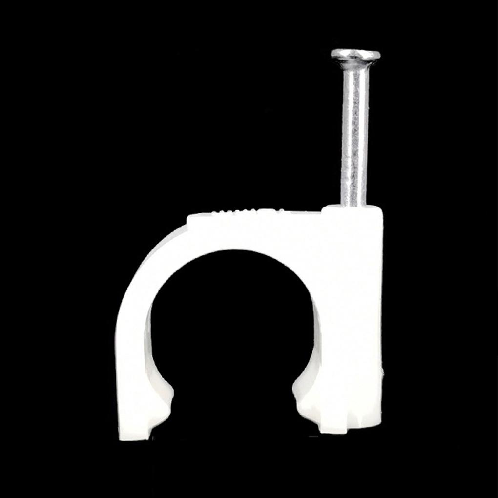 100 Pieces Home Hotel Portable Round Wall Cable Clip with Nail Assortment Living Room Bedroom Cord Holder Accessories