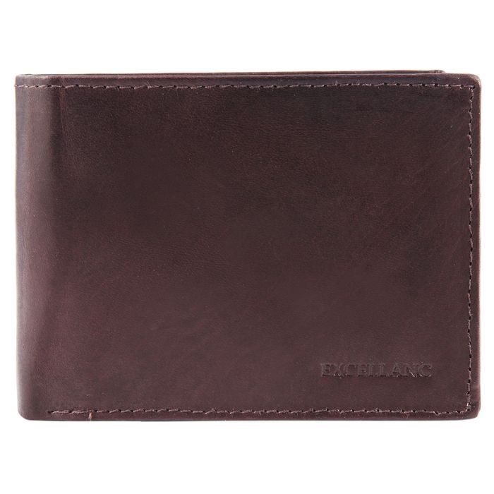 Portefeuille homme - EXCELLANC - Namek - cuir véritable - format horizontal - marron