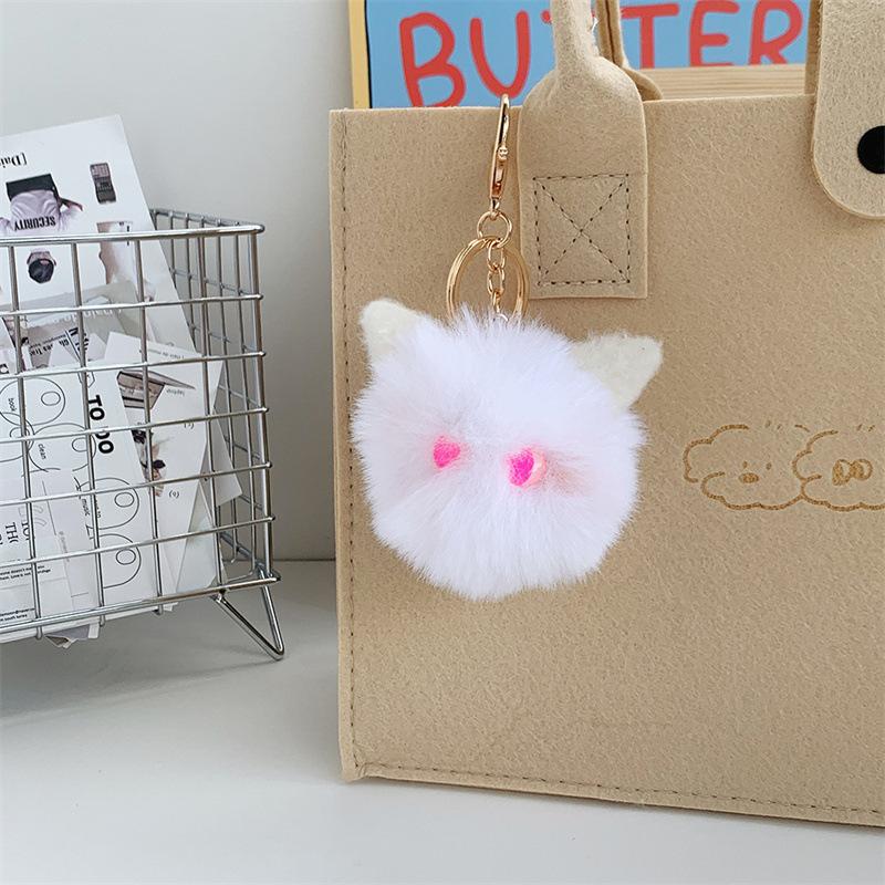 The Same Blush Cat Ball with High Appearance Handmade Plush Pendant Girl's Heart Schoolbag Cute Keychain