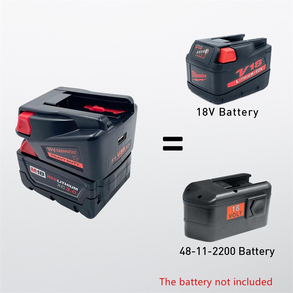 Battery Converter Adapter for Milwaukee M1818V to V18 Li-ion Battery