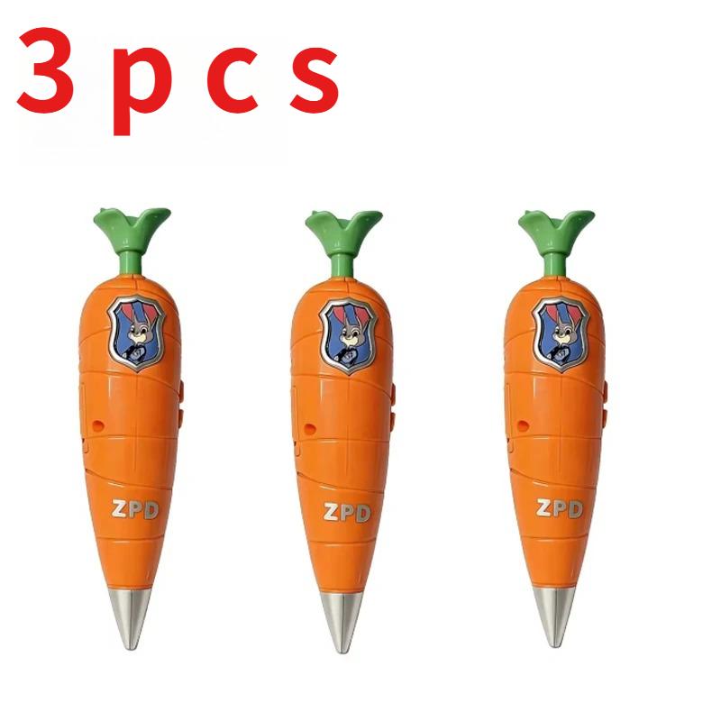 Heiß Zootopia 2 Karotten-Aufnahme-Stift | Judy & Nick Stil Für Kinder | 60S Mini-Rekorder | 2-in-1 Gelstift Schreibwaren Kindergeschenk