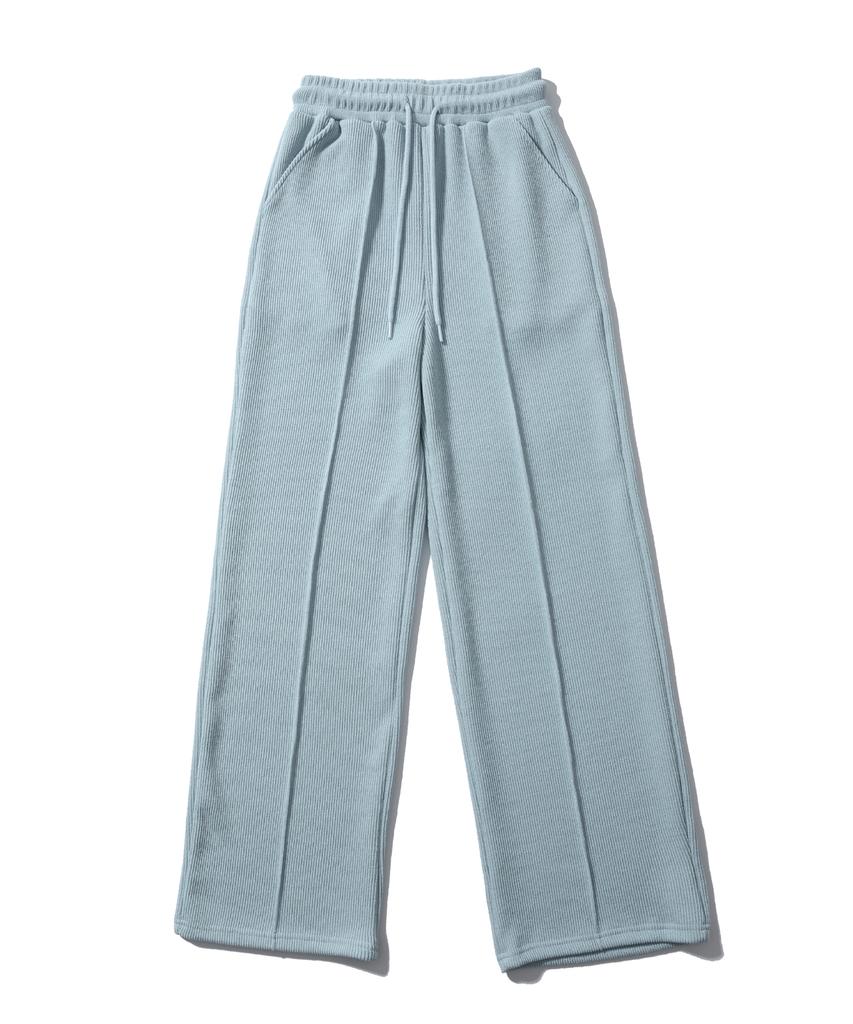 Sseochi410 Knit Pintuck Pants Blue