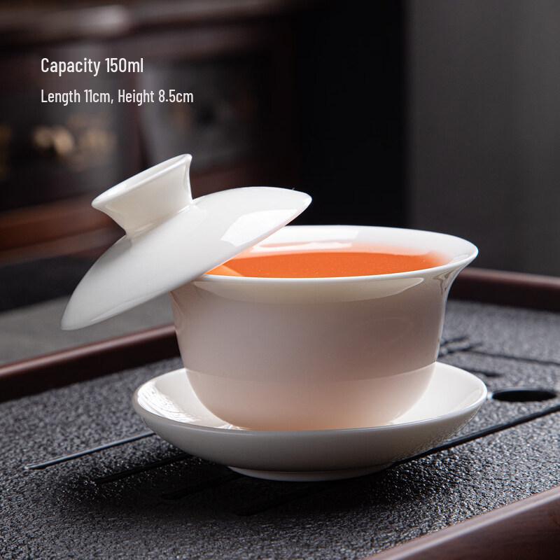 ZISIZ Dehua White Porcelain Gaiwan Tea Set
