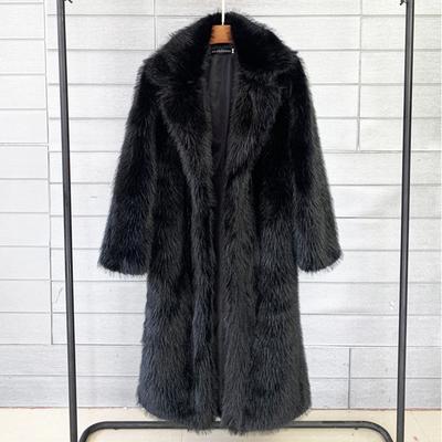Autumn and Winter Women's Long Fur Suit Collar Coat Coat
