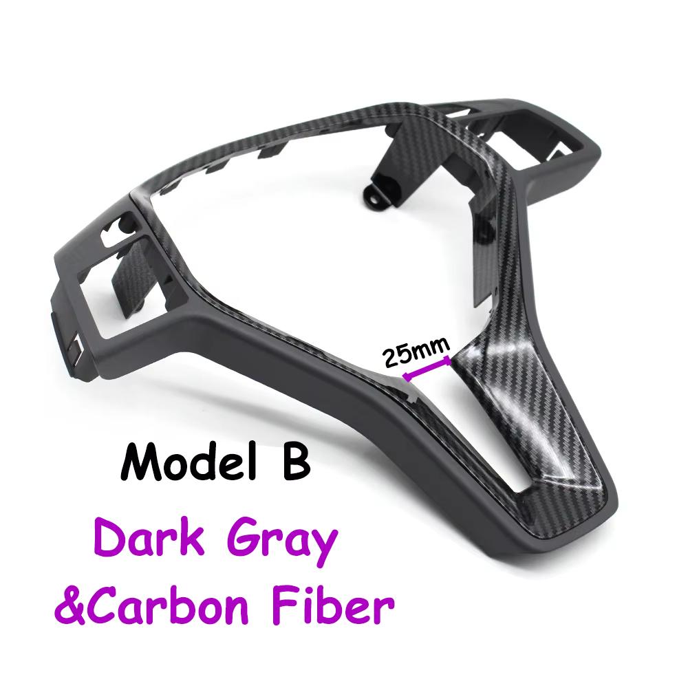 

25MM Interior Car Steering Wheel Cover Panel Trim For Mercedes Benz A B C E Class W176 W246 W204 X204 W212 W207 W156 W117 Dark Gray-Carbon