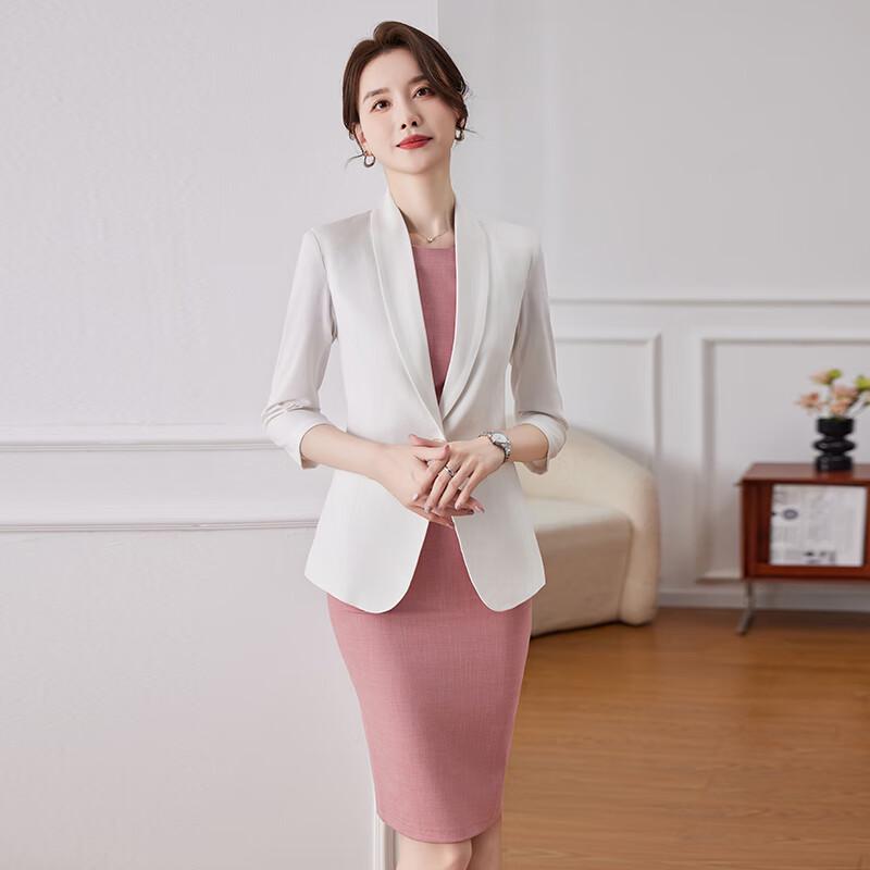 Women's Formal Mid-Sleeve Blazer & Dress Set