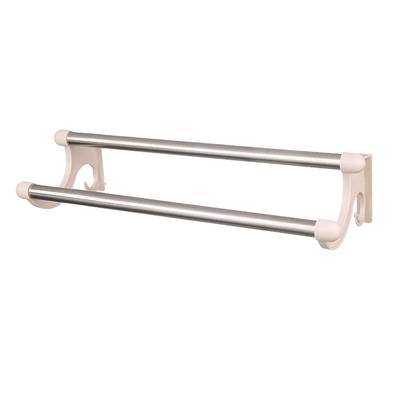 Double Towel Bar Plastic Stainless Steel Bath Towel Rack for Bathroom Double Towel Holder Wall Mount Towel Hanger
