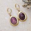Design cut natural stone stainless steel pendant earrings fashion merchandise gifts quality earrings