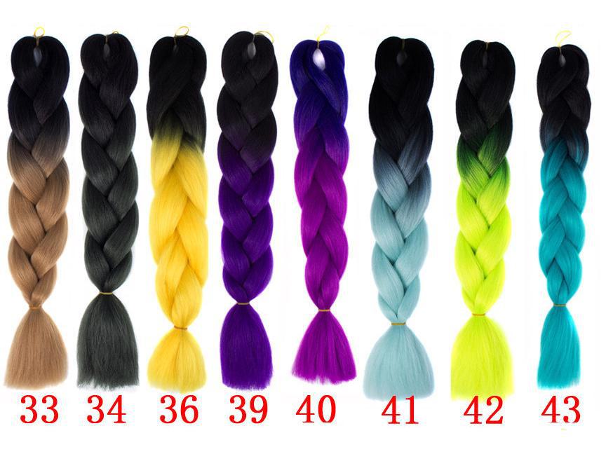 Africká monochromatická gradientní copánková paruka - Vlasový příčesek z chemických vláken