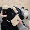 Black And White Wool Socks Season Thickened Warm Mid-Tube Stacked Socks Embroidered Letters Cashmere Confinement Socks Long Tube