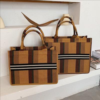 New Fashionable Large-capacity Tote Bag Women's Striped Casual Underarm Bag Versatile Handbag